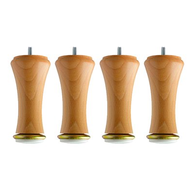 Jeu de pieds de lit diabolo en bois vernis  (lot de 4) BELLECOUR