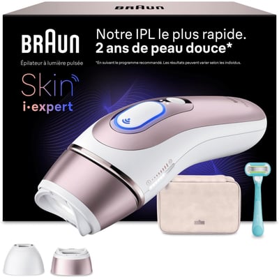 Epilateur lumière pulsée IPL PL7211 Skin i-expert, 2 têtes, 1 rasoir Gillette Venus, 1 pochette BRAUN