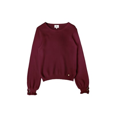 Pull col rond à poignets volantés, MELAKY LA PETITE ETOILE