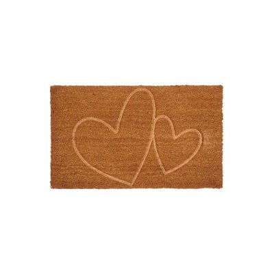 Paillasson coco intérieur extérieur 75 x 45 cm Coeurs thermocompressé AUBRY GASPARD