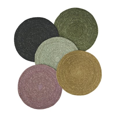 Set de table rond jonc de mer  set de 5 MADAM STOLTZ