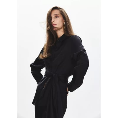Chemise droite détail nœud MANGO