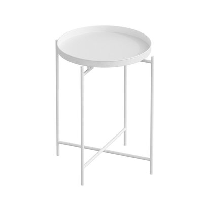 Bout de canapé avec plateau à rebord rond en Métal H56 cm - PARKER CALICOSY