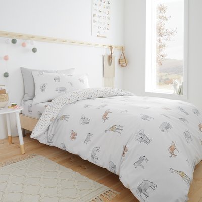 Zoo Animals 100% Cotton Duvet Cover and Pillowcase Set BIANCA FINE LINENS