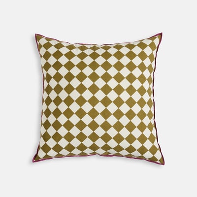 Funda de cojín de 45 x 45 cm, de algodón, con estampado de cuadros, LEIHO LA REDOUTE INTERIEURS