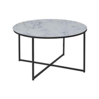 Table basse Alysé ronde en verre effet marbre TOILINUX