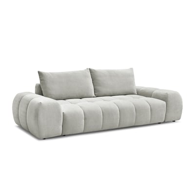 Canapé droit convertible 3 places en tissu texturé, EVEREST BOBOCHIC