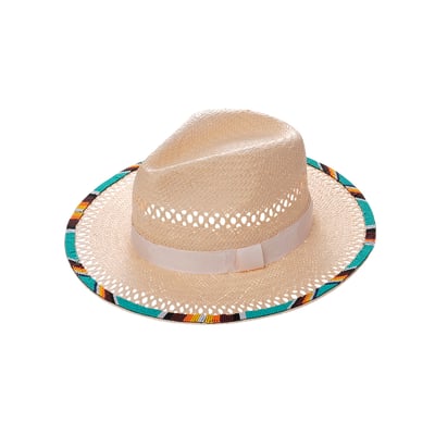 Chapeau de paille brodé de perles FYAN WILD