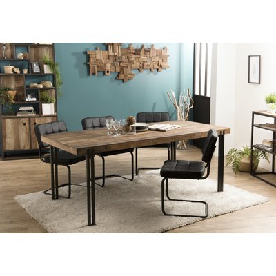Table à manger style contemporain industriel bois recyclé 200x90cm SWING PIER IMPORT