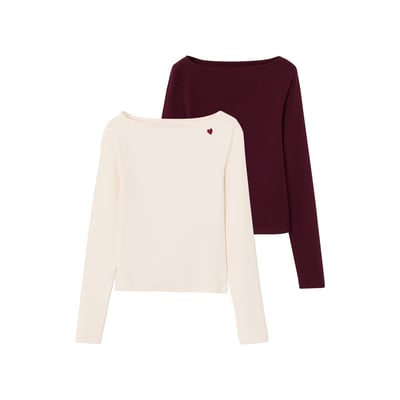 Lot de 2 t-shirts en côtes JONEN
