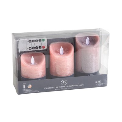 Coffret 3 bougies à LED parfumées avec télécommande Pamplemousse AUBRY GASPARD