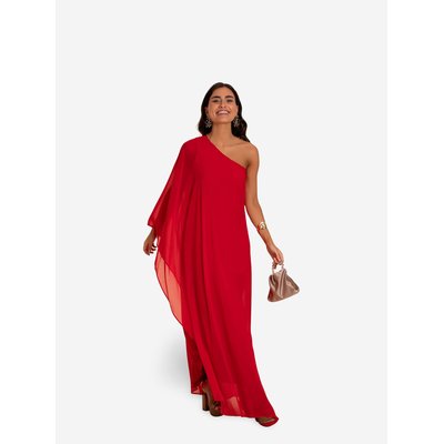 Robe longue avec cape asymétrique THE-ARE