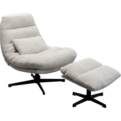 Fauteuil pivotant et repose-pieds Columbia KARE DESIGN