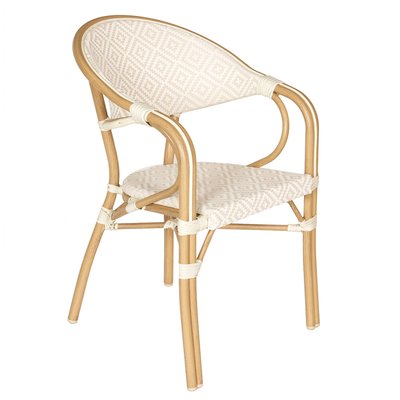 Chaise de jardin style bistrot parisien en aluminium et rotin synthétique, BEAUBOURG OVIALA
