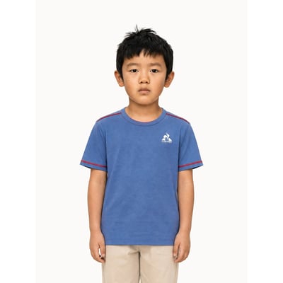 T-shirt en jersey de coton avec bandes contrastées Tricolores LE COQ SPORTIF