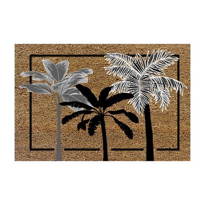 Paillasson coco imprime Palmier palmito DOUCEUR D'INTÉRIEUR