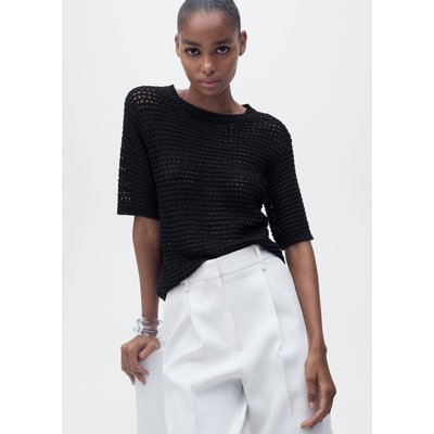 Pull-over crochet manches courtes MANGO