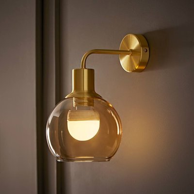 Brady Rechargeable Glass Globe Wall Light SO'HOME
