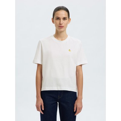 Broderie t-shirt ras du cou SELECTED FEMME