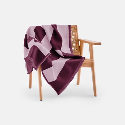 Colcha de jacquard de rayas geométricas con flecos, TABAKA LA REDOUTE INTERIEURS