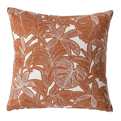 Coussin décoratif déhoussable motif feuillage tropical HOME MAISON