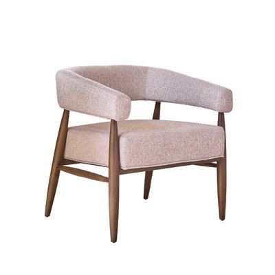 Fauteuil en bois massif et tissu texturé  ÉLOI BERAH GETAH