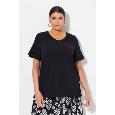 T-shirt, broderie ajourée, coupe évasée ULLA POPKEN
