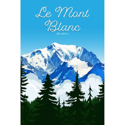 Tableau Mural Illustration Mont Blanc MONTAGNE CEANOTHE