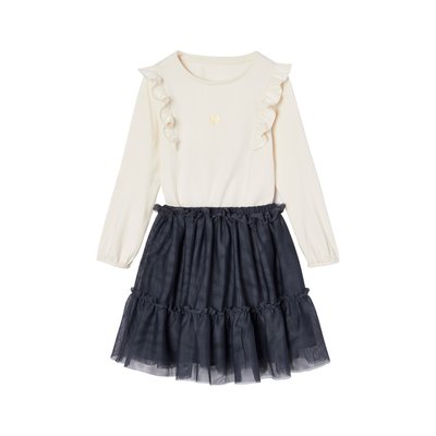 Ensemble t-shirt à volants et jupe en tulle VERTBAUDET