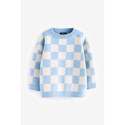Pull ras du cou en maille à motif damier NEXT