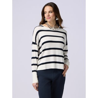 Maglia realizzata in filato di viscosa comfort lavorato a righe OLTRE
