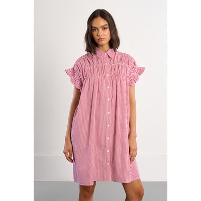 Robe chemise en coton, smockée LILI SIDONIO