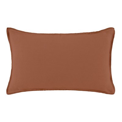 Housse de coussin Nino  en Lin lavé à finition point de feston Orange 50x50 cm MADURA