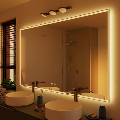 Miroir avec lumières intégrées en verre NEO FRAME SENSEA