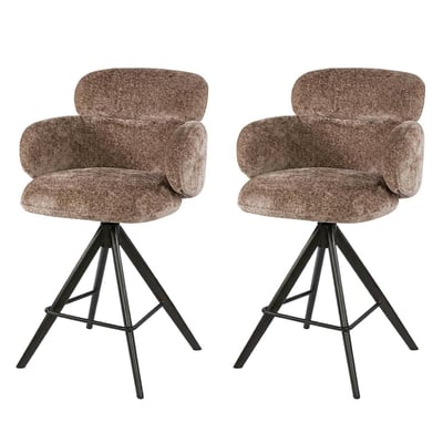 Lot de 2 tabourets de bar pivotants design arrondi CREEK PIER IMPORT