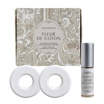 Recharge de parfum pour diffuseur voiture parfumées - Fleur de Coton MATHILDE M
