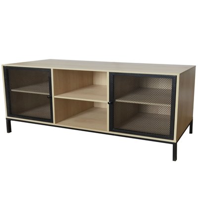 Meuble de télévision bois et métal noir 150x40x60cm WADIGA