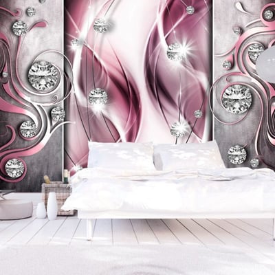 Papier peint intissé panoramique Abstractions Pink and Diamonds EDEN