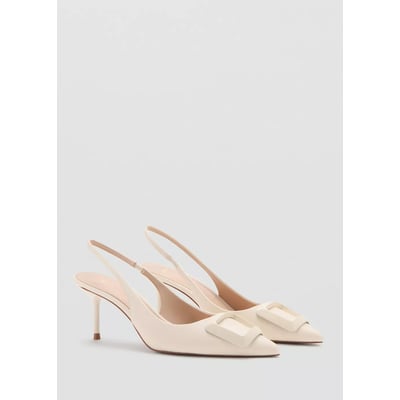 Chaussures à talon en cuir vernis MANGO