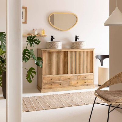 Meuble sous vasque en bois de manguier  LIORA MADE IN MEUBLES 