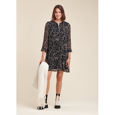 Robe courte en voile de polyester recyclé à imprimé floral LA FEE MARABOUTEE