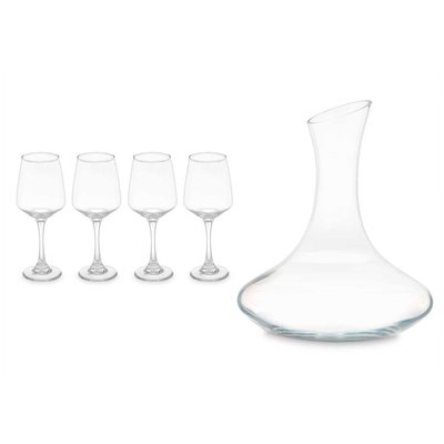 Set 4 verres à vin + carafe décanteur vin en verre WADIGA