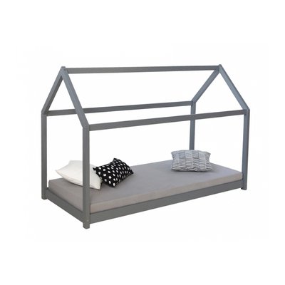 Lit cabane enfant gris 80 x 160 cm gris HOMESTYLE4U