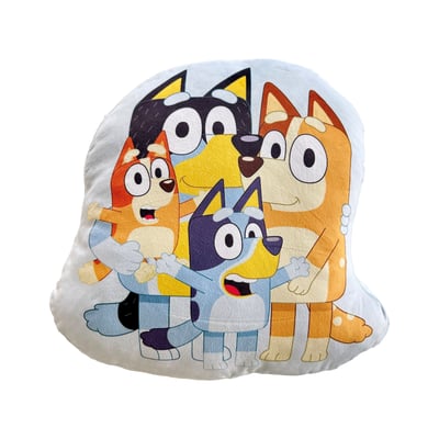 Coussin forme imprimé 100% Polyester, FAMILY BLUEY