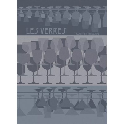 Torchon pur coton Les verres a pied GARNIER THIEBAUT