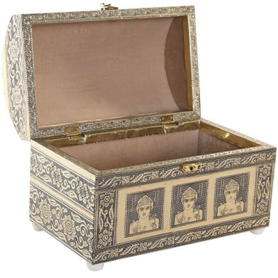 Boîte à bijoux en bois et aluminium doré 25x15.5x18cm WADIGA