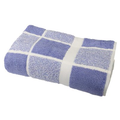 Serviette de toilette coton éponge bouclette carreaux CELESTE LINANDELLE