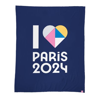 Plaid polaire imprimé, JEUX OLYMPIQUES COEUR PARIS 2024