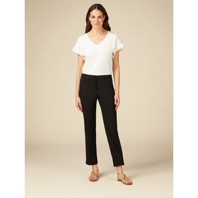 Pantalon cigarette en tissu crêpe envers satin OLTRE