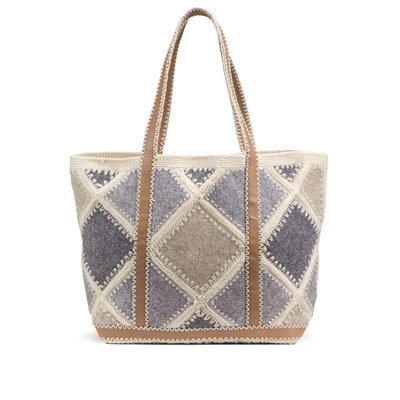 Gehäkelter Patchwork-Shopper Wollmix, Gr. L VANESSA BRUNO